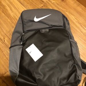 Nike Black and Gray Sport Backpack with White Swoosh